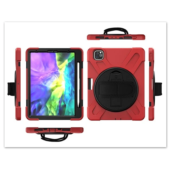 iPad Pro11 (2021-2020-2018) Kılıf Shockproof 3 Katmanlı Standlı Zırh Kılıf Kalem Yerli-(1903)