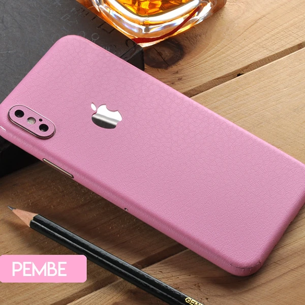 İphone  Xs Max 6.5 Deri Dokulu Arka Yan Kaplama Sticker-(1903)