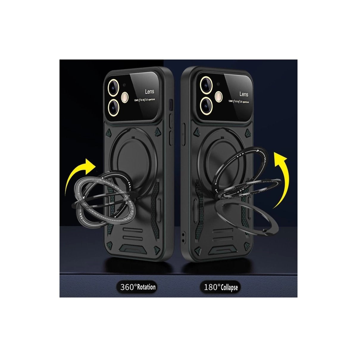 İphone 11 Kılıf Joy Lens Standlı Kapak - Lacivert