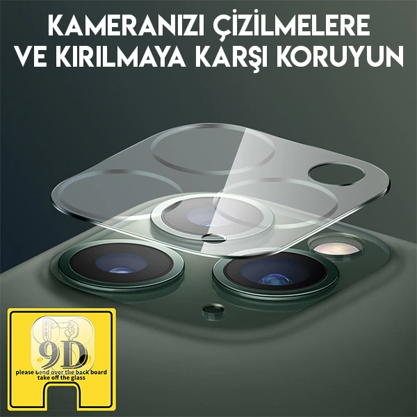 iPhone 11 Pro 11 Pro Max Full Tempered Kamera Koruyucu Kırılmaz Cam-(1903)