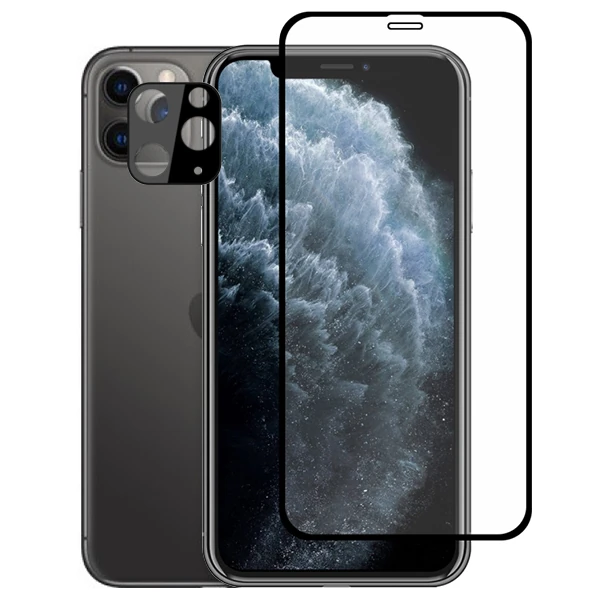 İPhone 11 Pro 2İN1 Full Glue Tempered Cam Ekran Koruyucu +Kamera Lens Set-(1903)