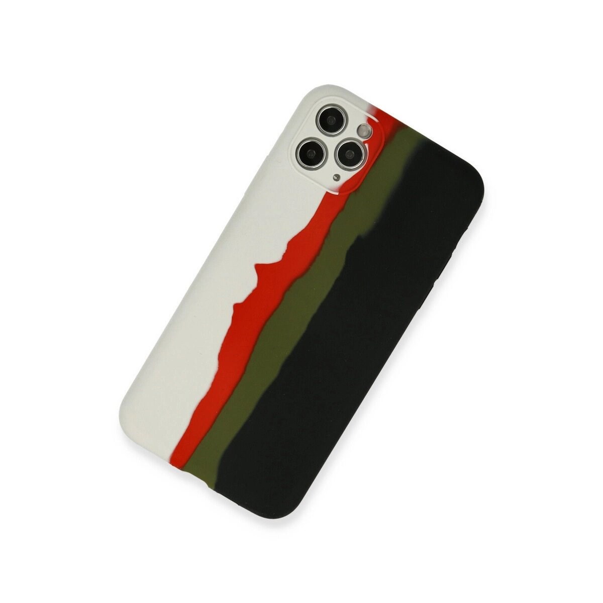 İphone 11 Pro Kılıf Ebruli Lansman Silikon - Beyaz-siyah