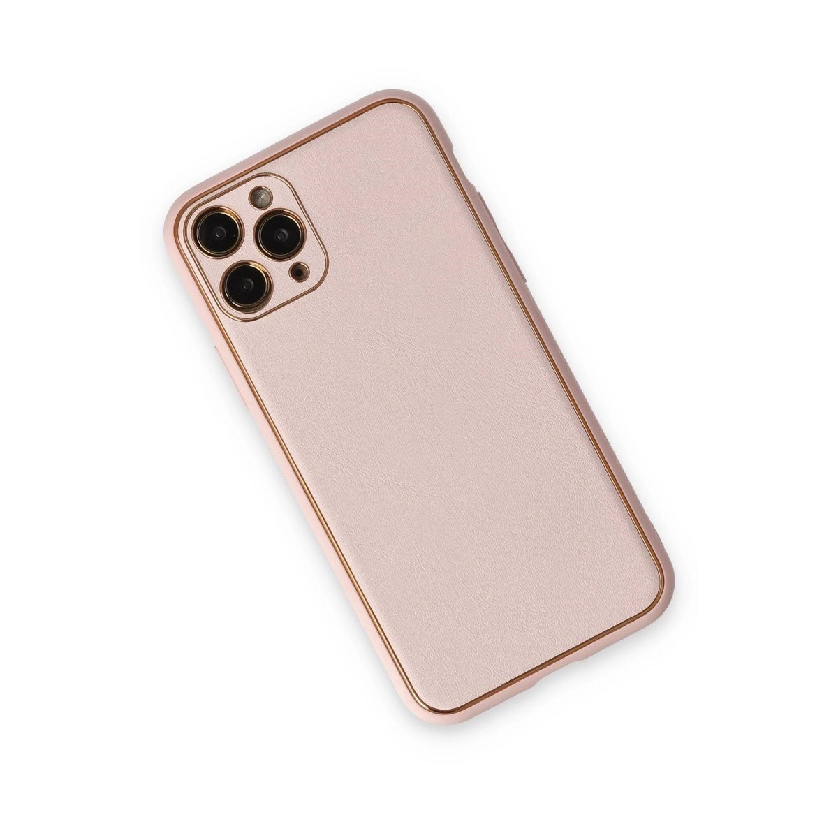 İphone 11 Pro Max Kılıf Coco Deri Silikon Kapak - Pudra