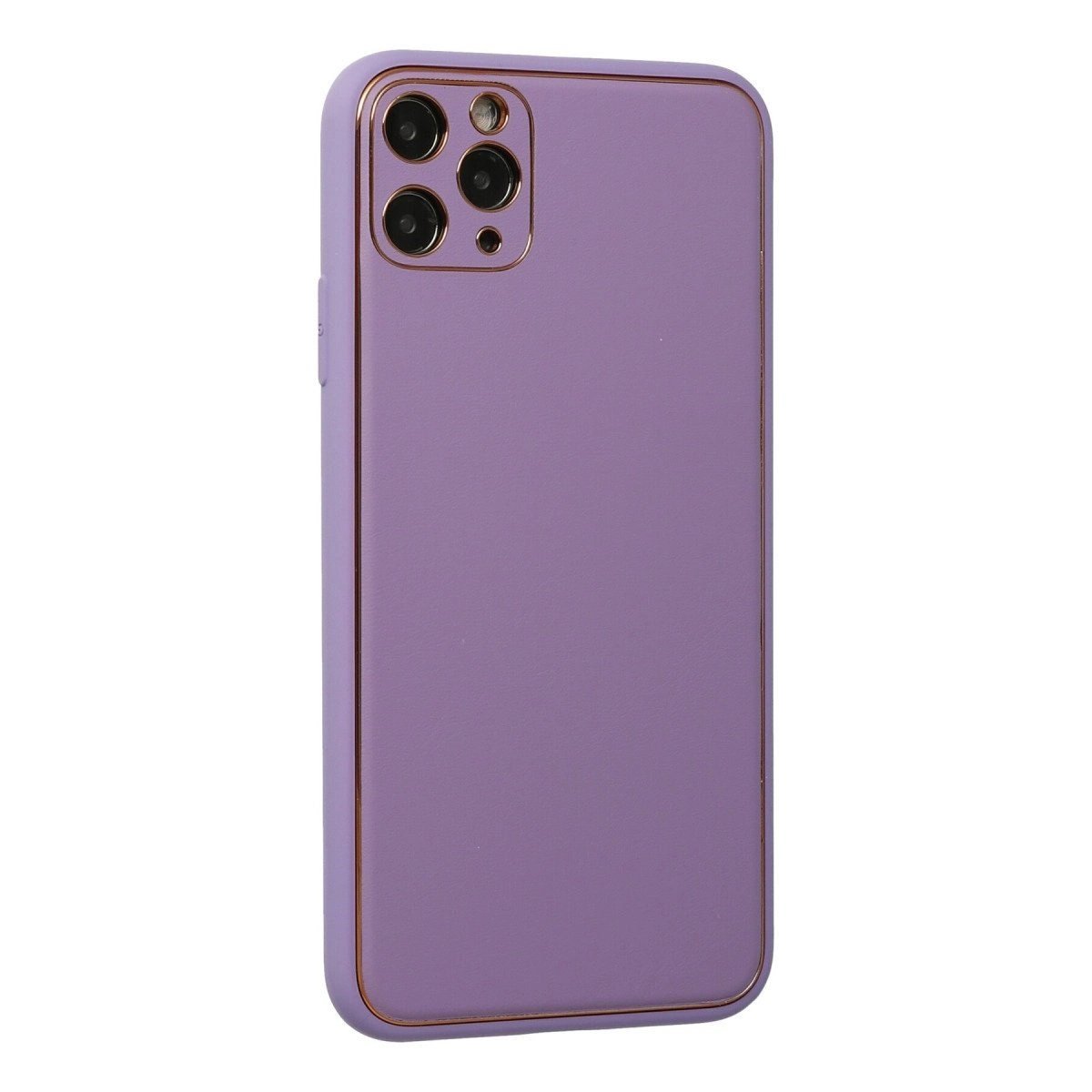 İphone 11 Pro Max Kılıf Coco Deri Silikon Kapak - Lila