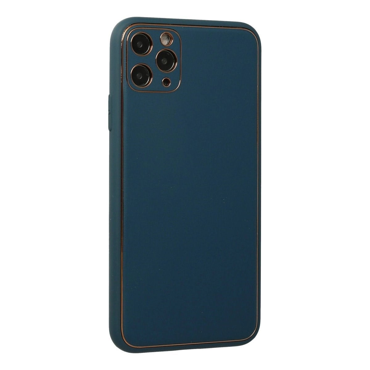 İphone 11 Pro Max Kılıf Coco Deri Silikon Kapak - Mavi