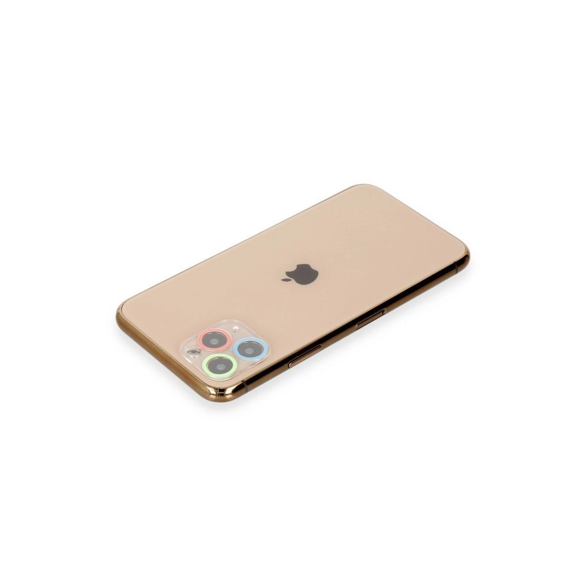 İphone 11 Pro Renkli Kamera Lens Koruma Cam - Mavi-yeşil