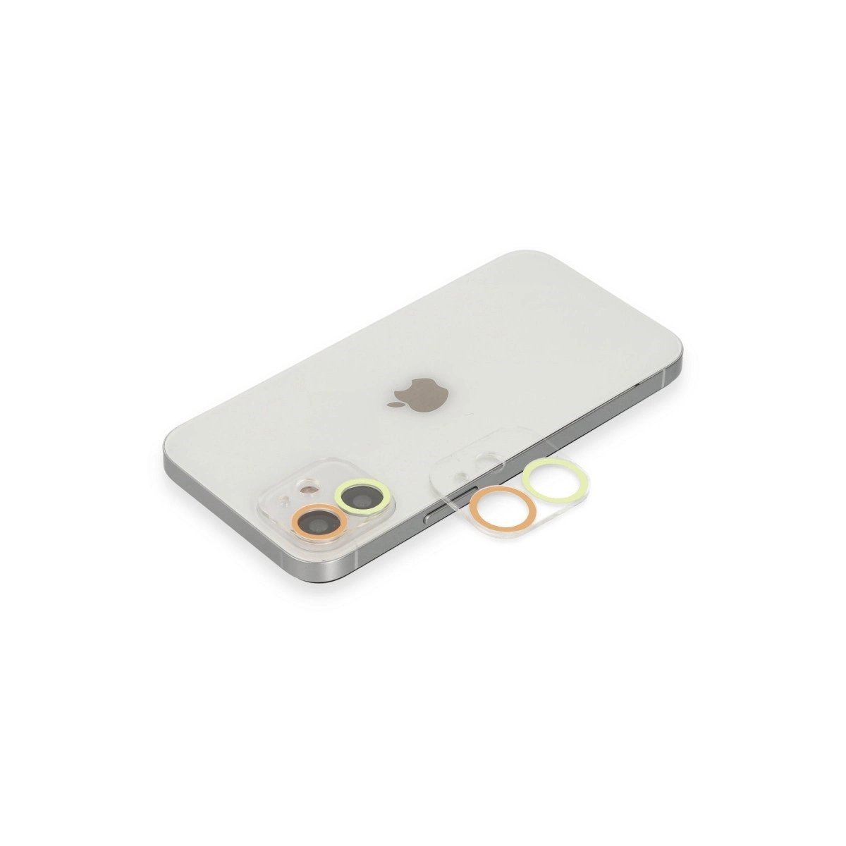 İphone 11 Renkli Kamera Lens Koruma Cam - Sarı-turuncu