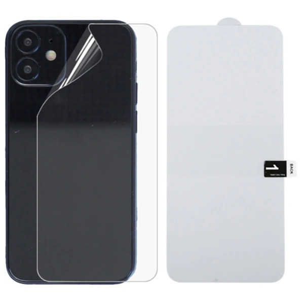 İPhone 12 6.1 Membran Nano Hidrojel Film Arka Koruyucu hayalet Arka Koruyucu-(1903)