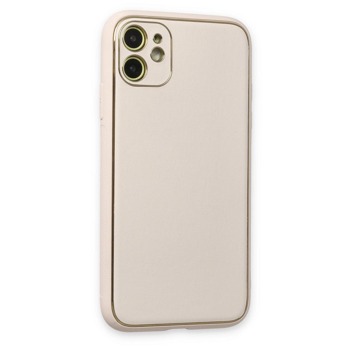 İphone 12 Kılıf Coco Deri Silikon Kapak - Beyaz