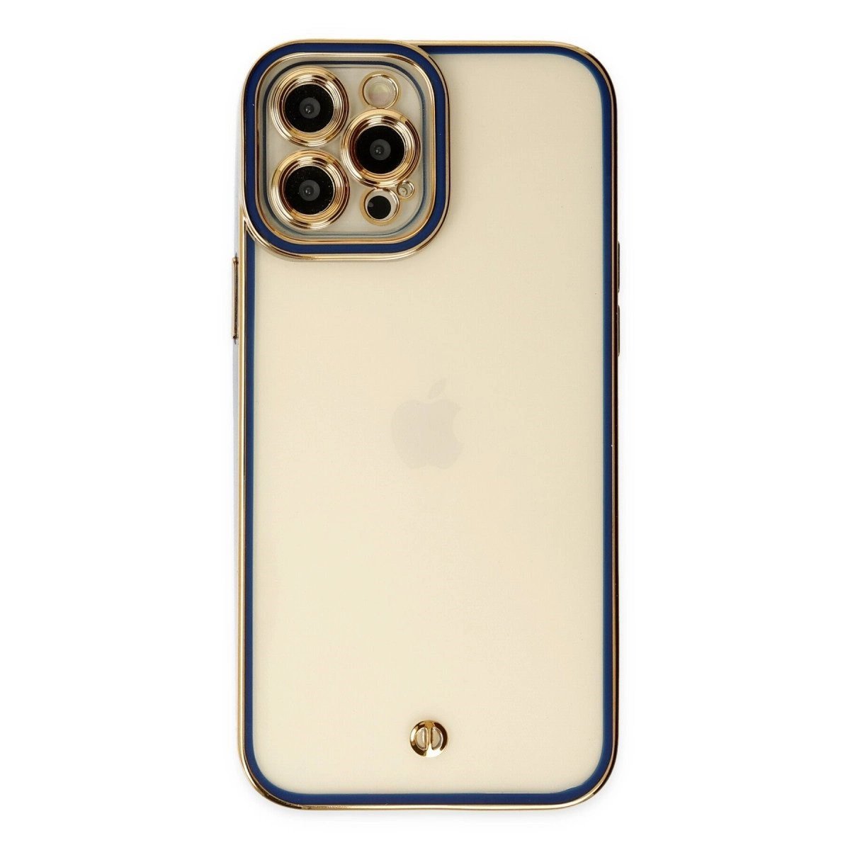 İphone 12 Pro Kılıf Liva Lens Silikon - Mavi