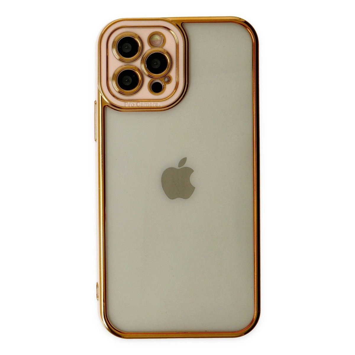 İphone 12 Pro Kılıf Liva Lens Silikon - Rose