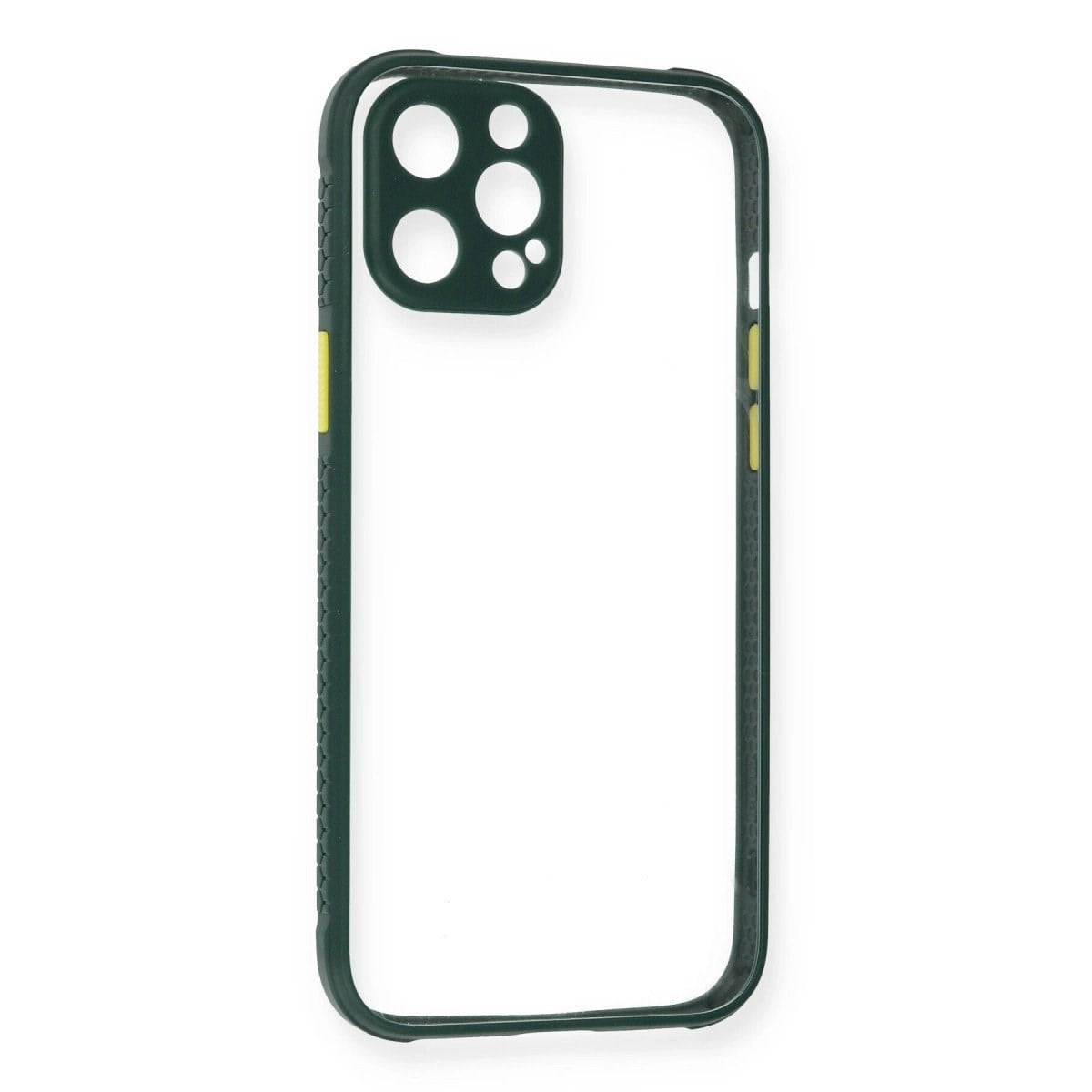 İphone 12 Pro Kılıf Miami Şeffaf Silikon - Koyu Yeşil