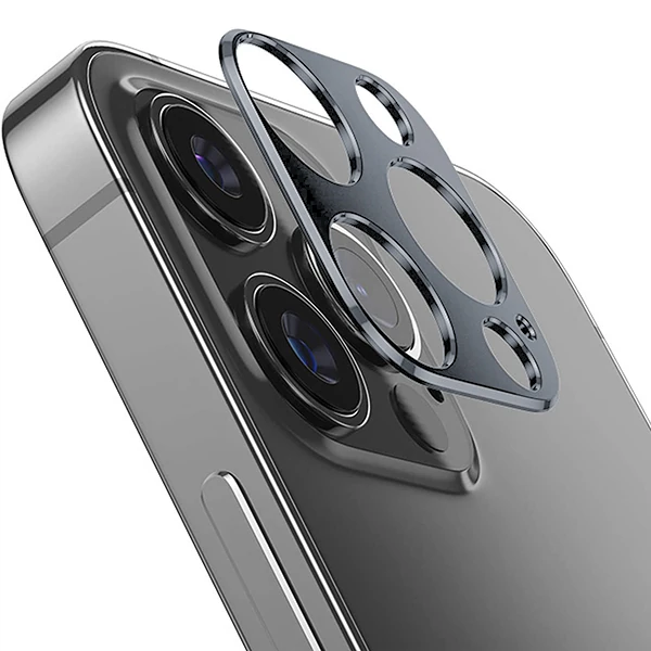 İPhone 12 Pro Max 3D Metal Kamera Koruyucu Metal Lens-(1903)
