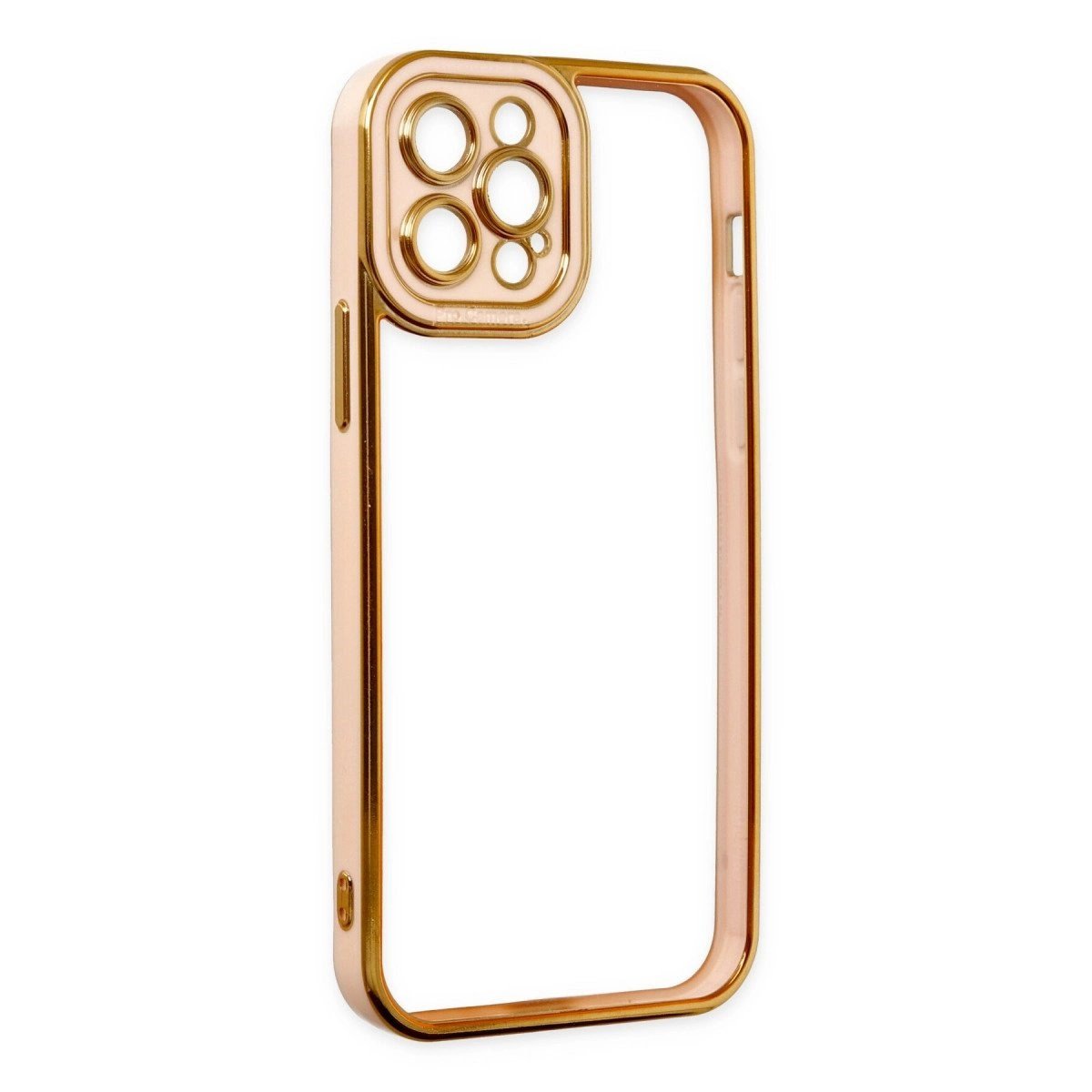 İphone 12 Pro Max Kılıf Liva Lens Silikon - Rose