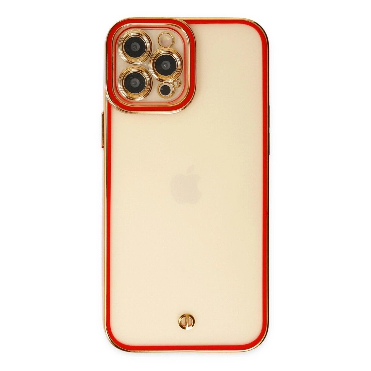 İphone 12 Pro Max Kılıf Liva Lens Silikon - Kırmızı
