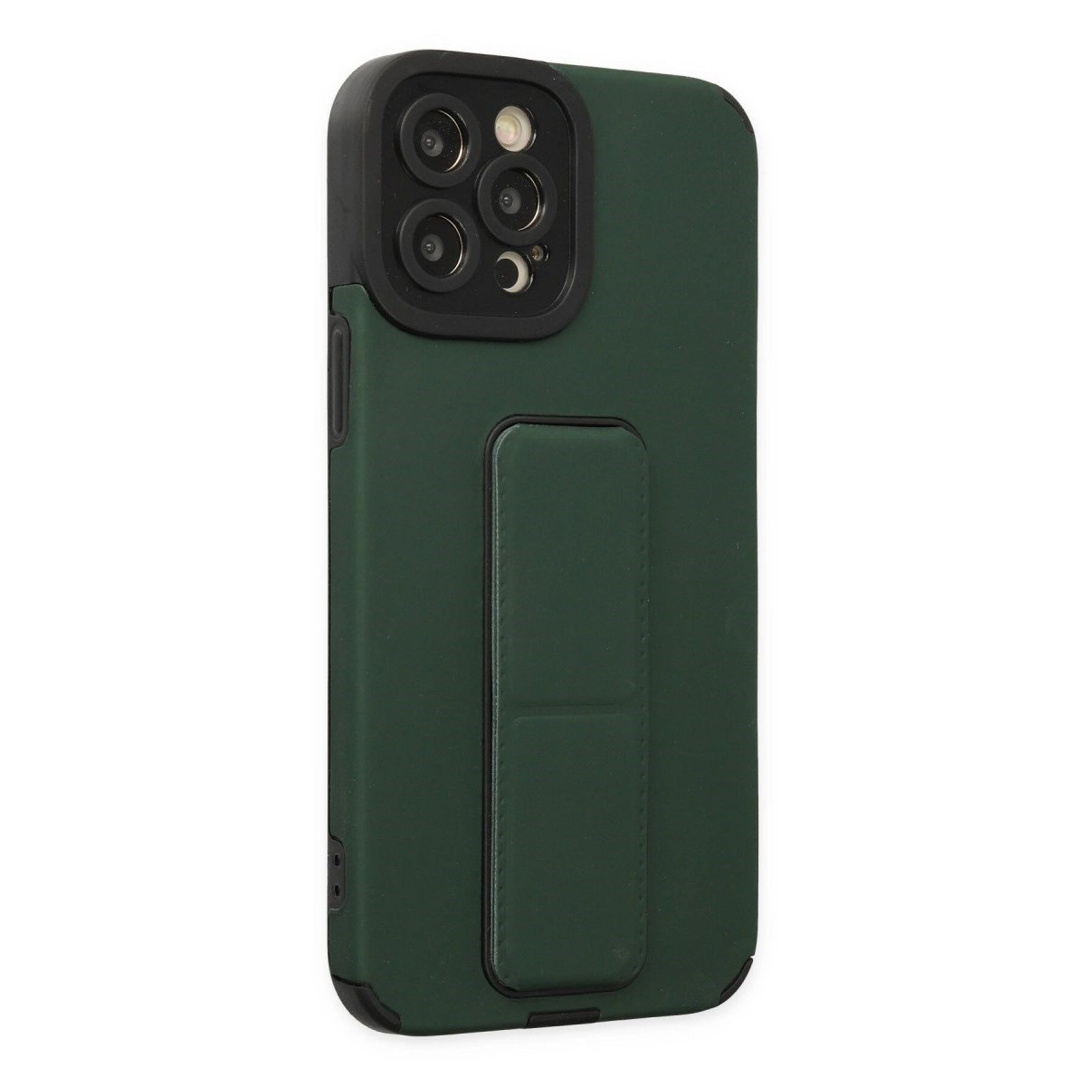 İphone 12 Pro Max Kılıf Mega Standlı Silikon - Yeşil