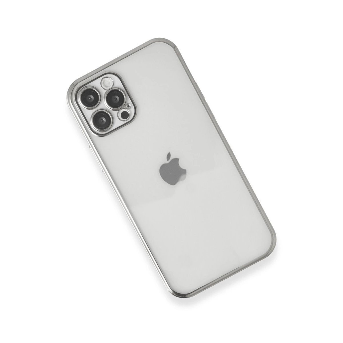 İphone 12 Pro Max Kılıf Razer Lensli Silikon - Gümüş