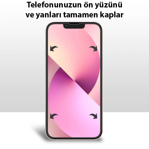iPhone 13 6.1 Film Ön Arka Full Koruyucu Nano Hidrojel Koruyucu Set-(1903)