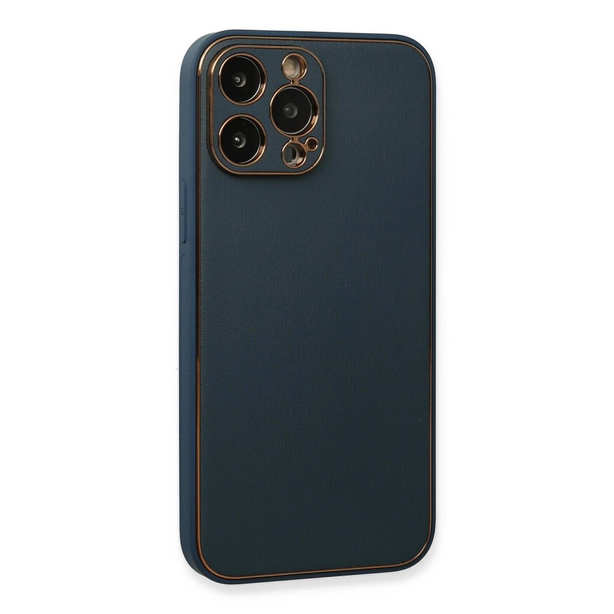 İphone 13 Pro Kılıf Coco Deri Silikon Kapak - Mavi