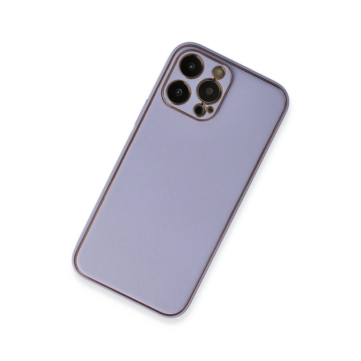 İphone 13 Pro Kılıf Coco Deri Silikon Kapak - Açık Lila