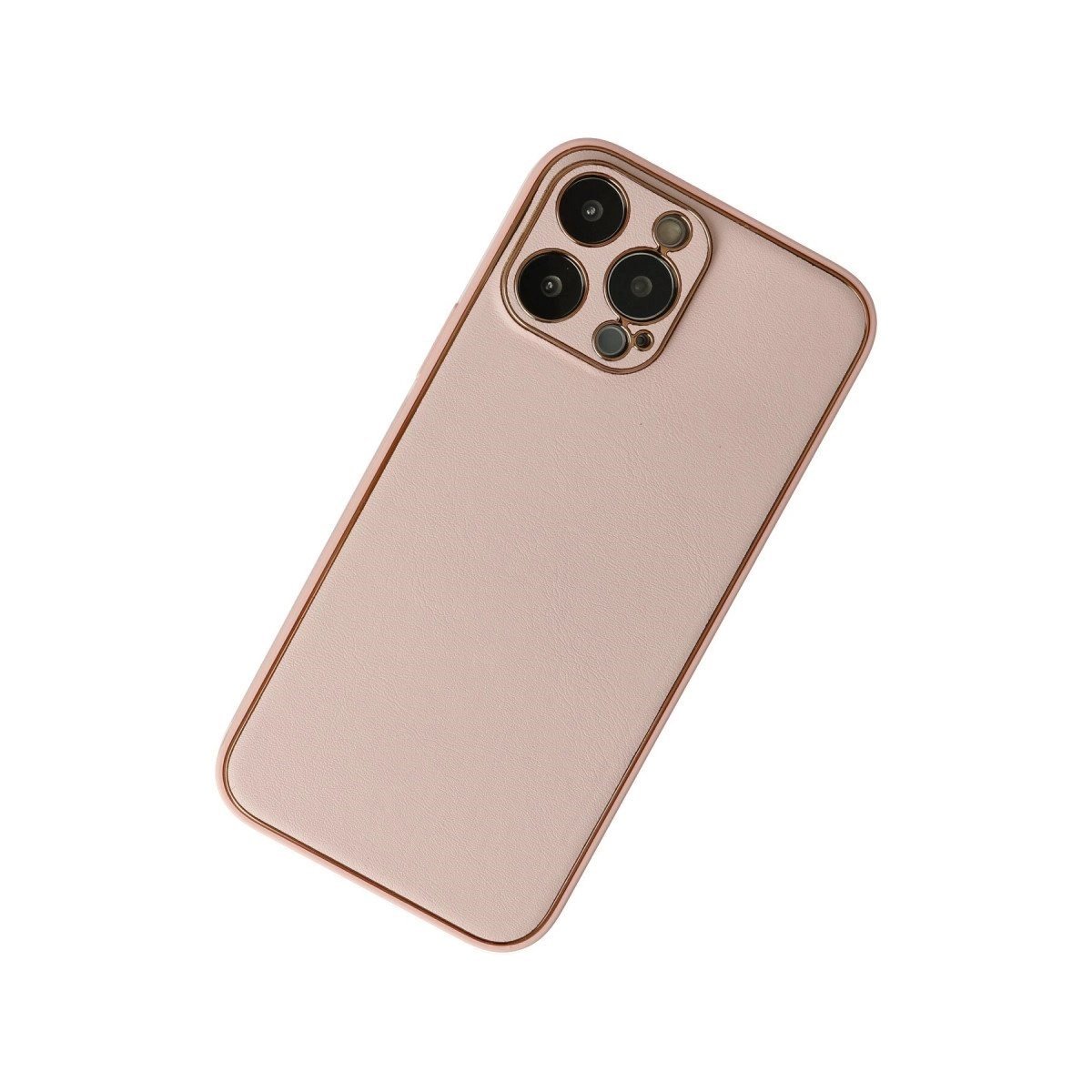 İphone 13 Pro Kılıf Coco Deri Silikon Kapak - Pudra