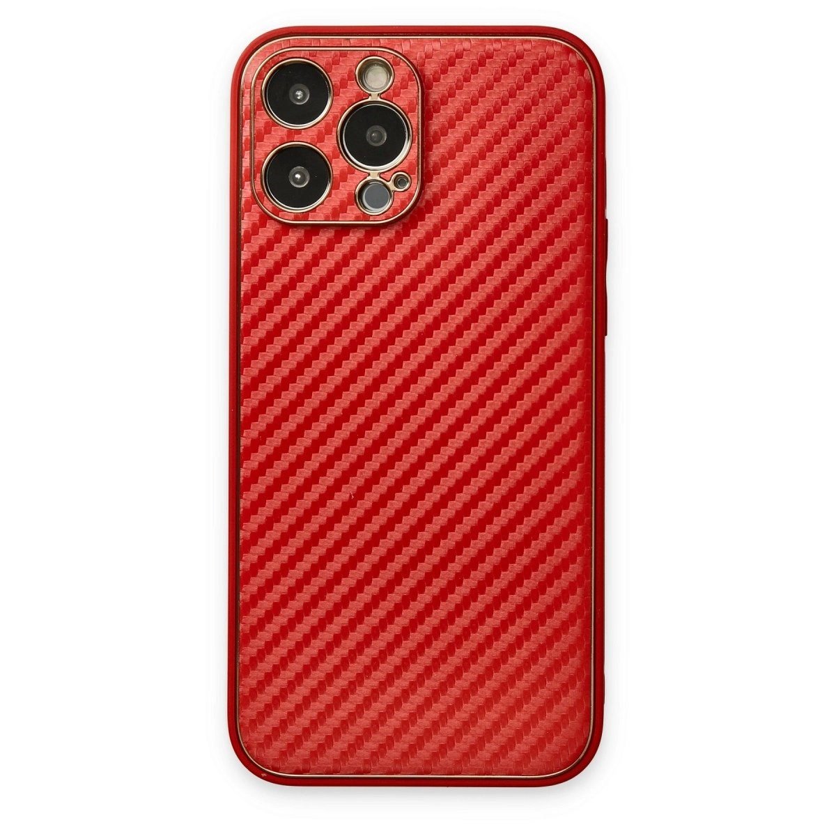 İphone 13 Pro Kılıf Coco Karbon Silikon - Kırmızı