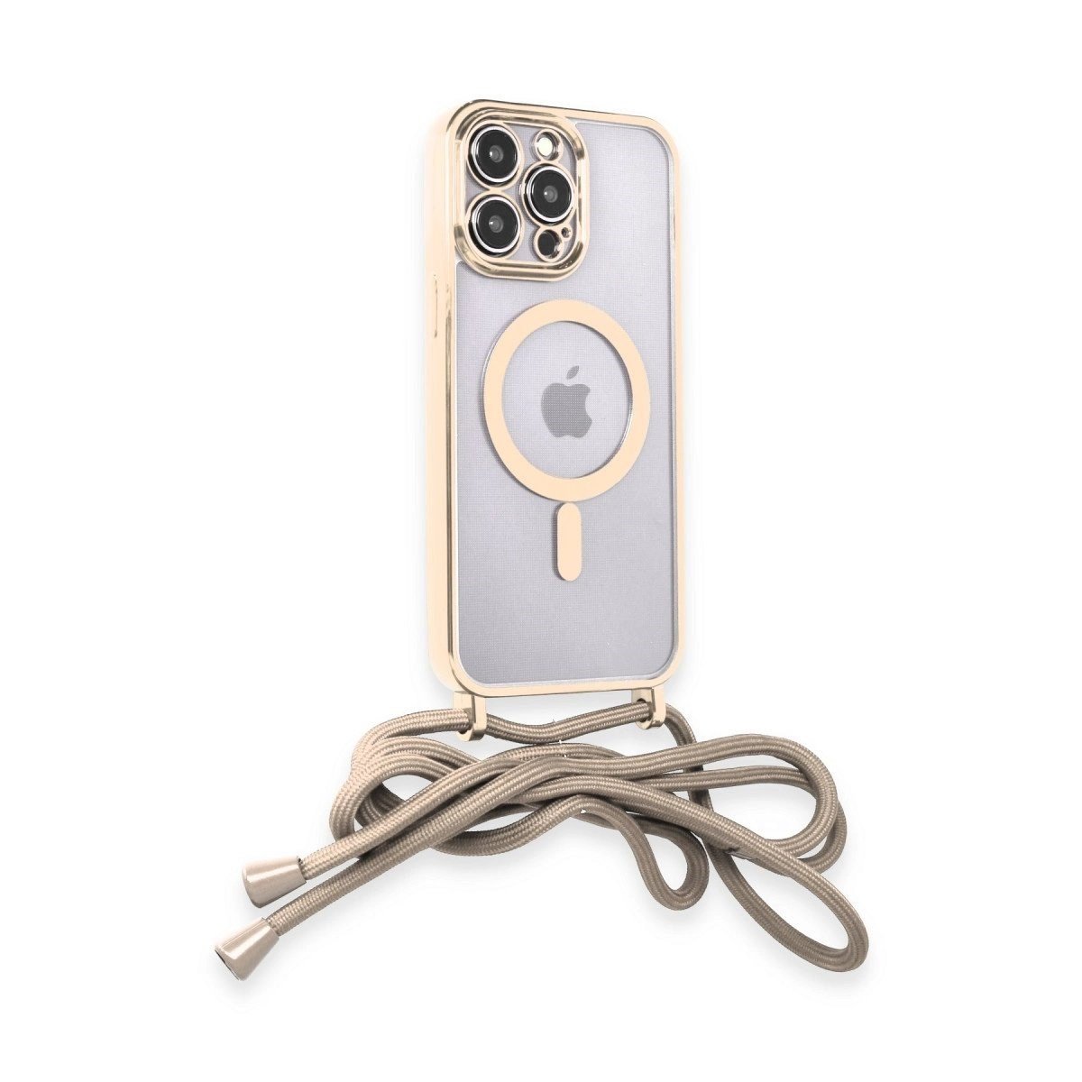 İphone 13 Pro Kılıf Divo Lazer Askılı Magsafe Kapak - Gold