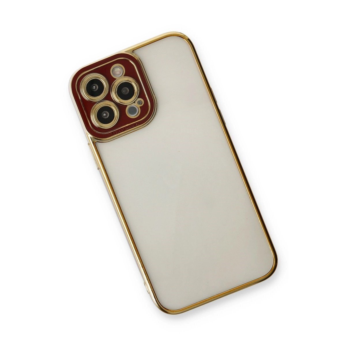 İphone 13 Pro Kılıf Liva Lens Silikon - Bordo