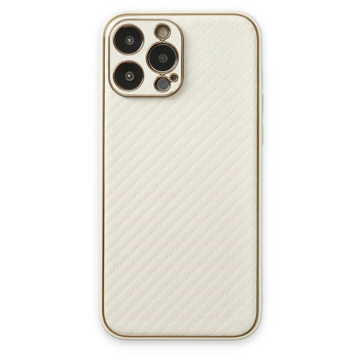 İphone 13 Pro Max Kılıf Coco Karbon Silikon - Beyaz