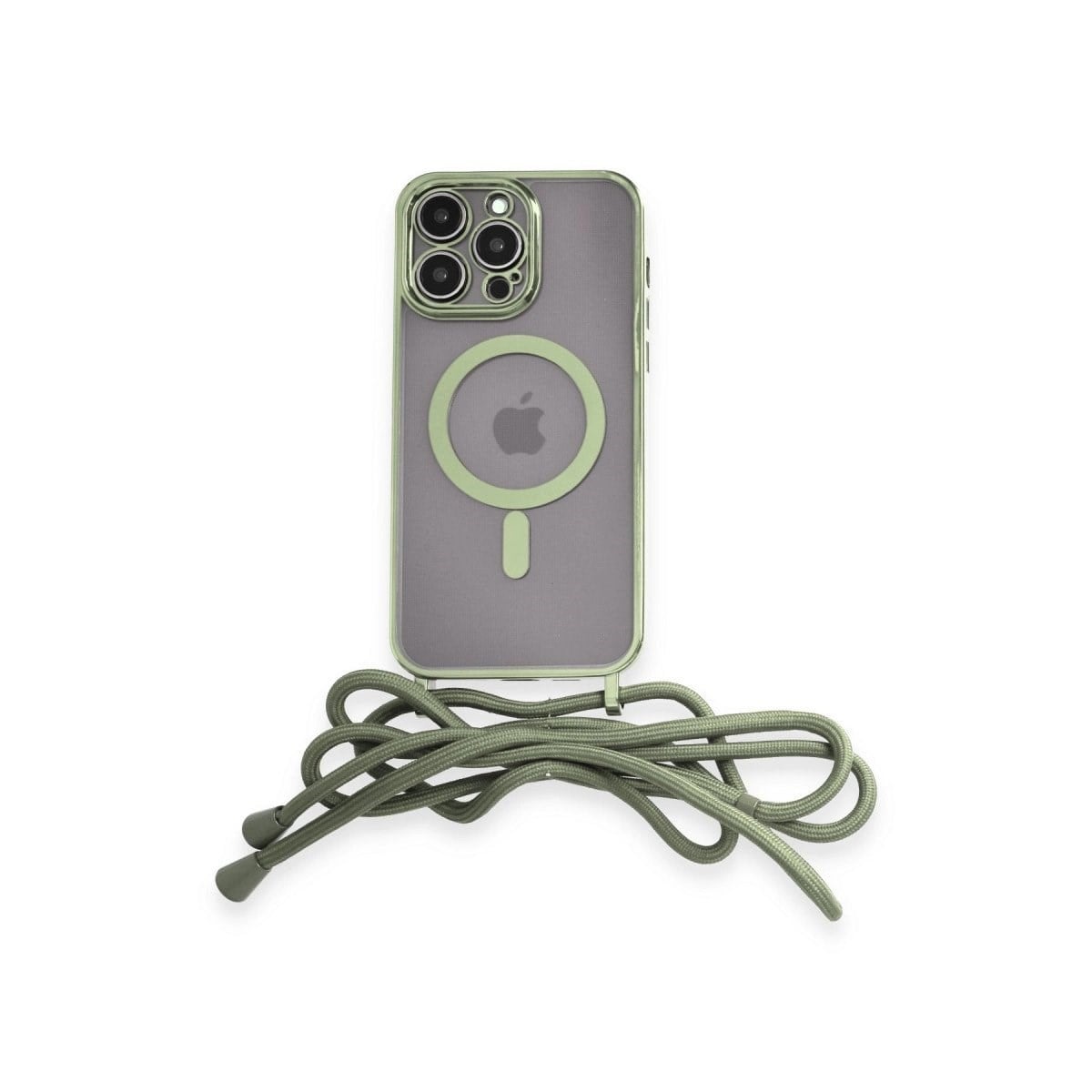 İphone 13 Pro Max Kılıf Divo Lazer Askılı Magsafe Kapak - Koyu Yeşil