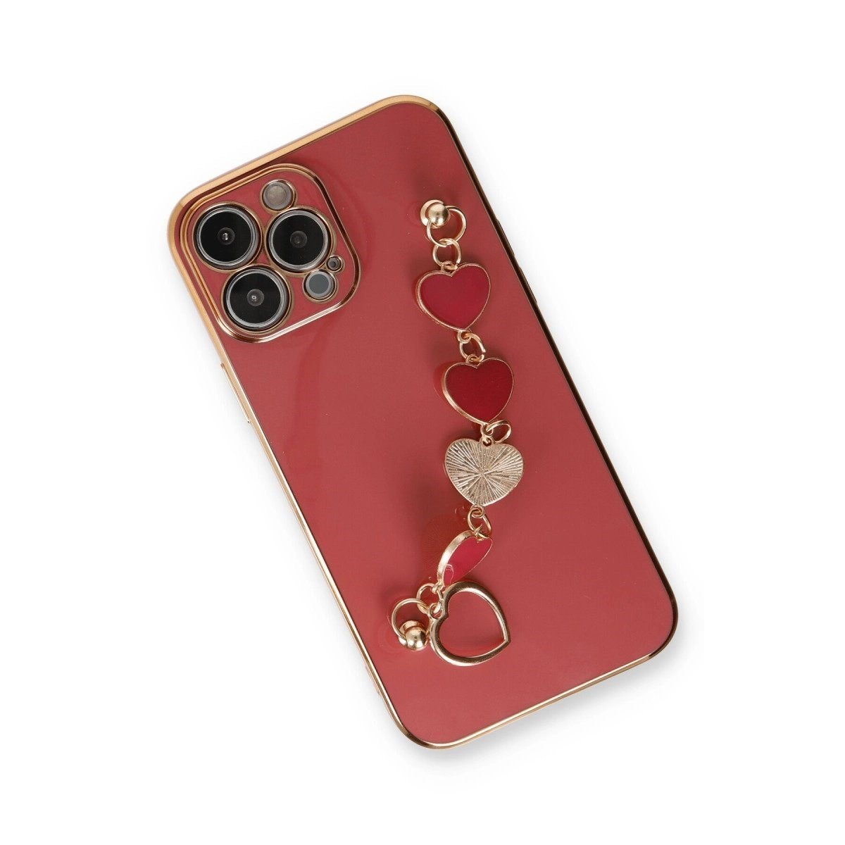 İphone 13 Pro Max Kılıf Esila Silikon - Kırmızı