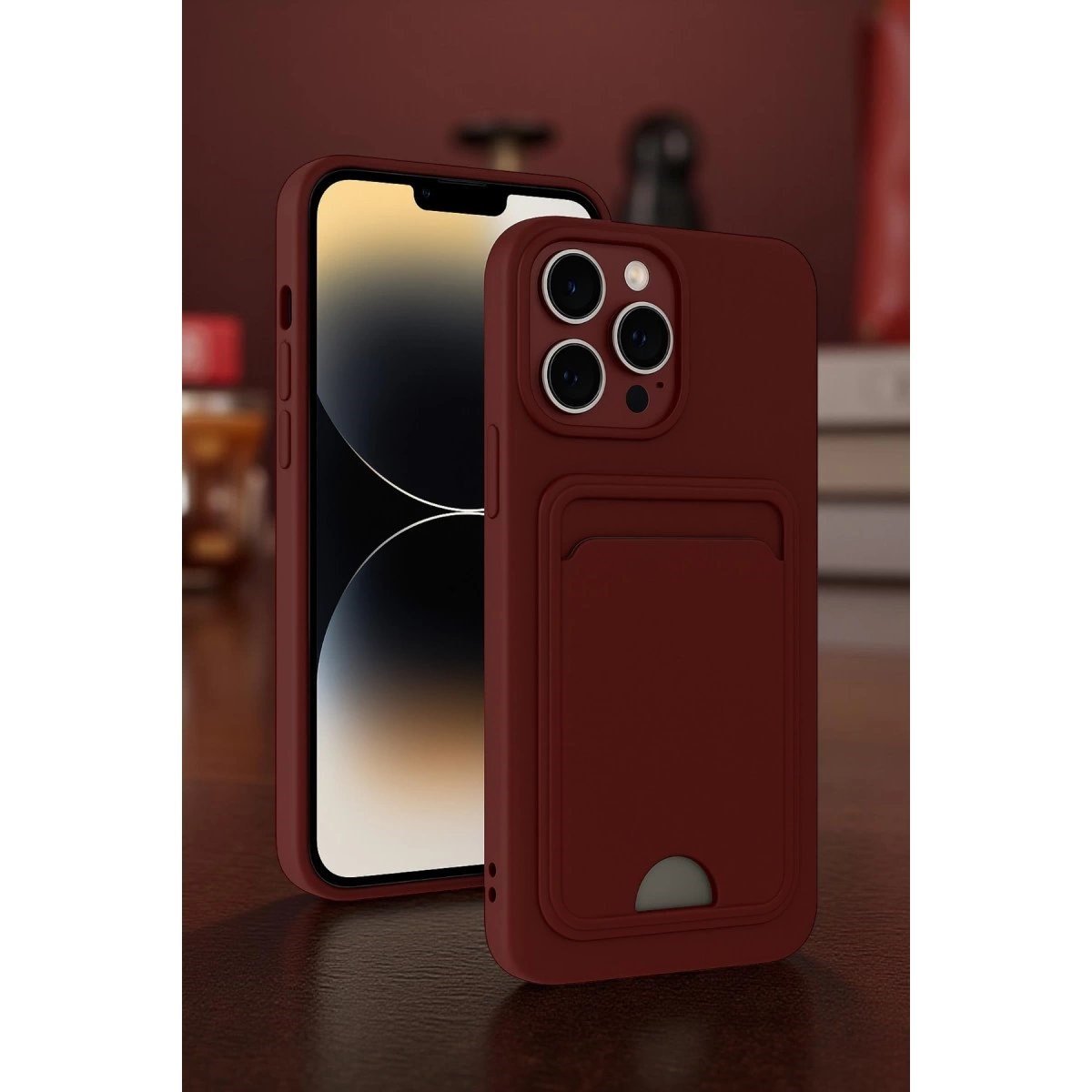 İphone 13 Pro Max Kılıf Kelvin Kartvizitli Silikon - Lila