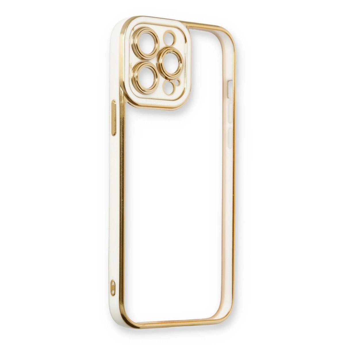 İphone 13 Pro Max Kılıf Liva Lens Silikon - Beyaz