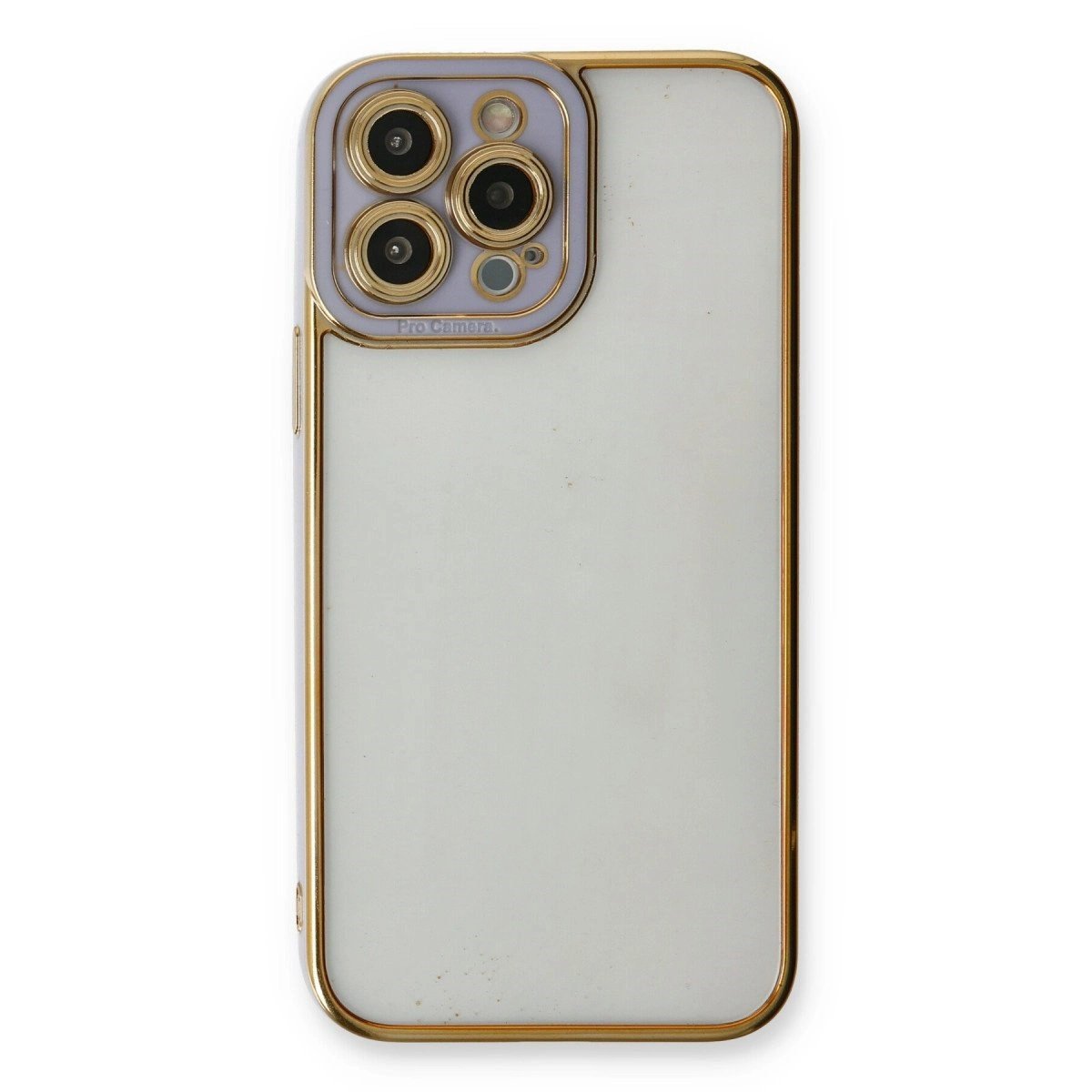 İphone 13 Pro Max Kılıf Liva Lens Silikon - Lila