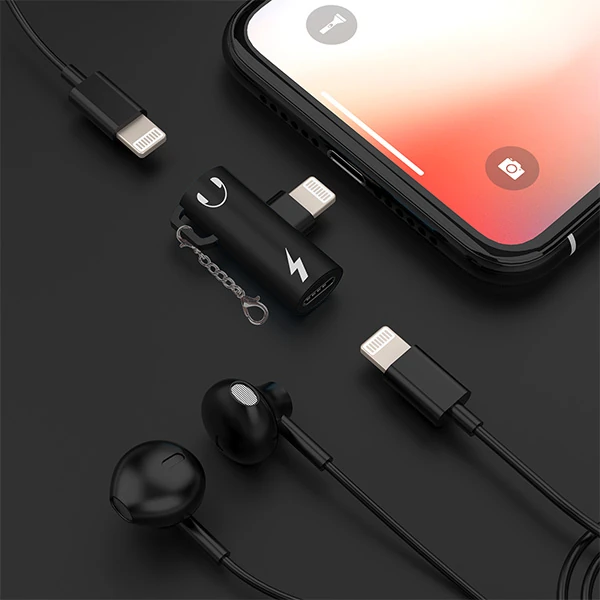 İPhone 14-13-12-11 Dual Lightning Girişli Şarj Dönüştürücü Başlık Adaptör-(1903)