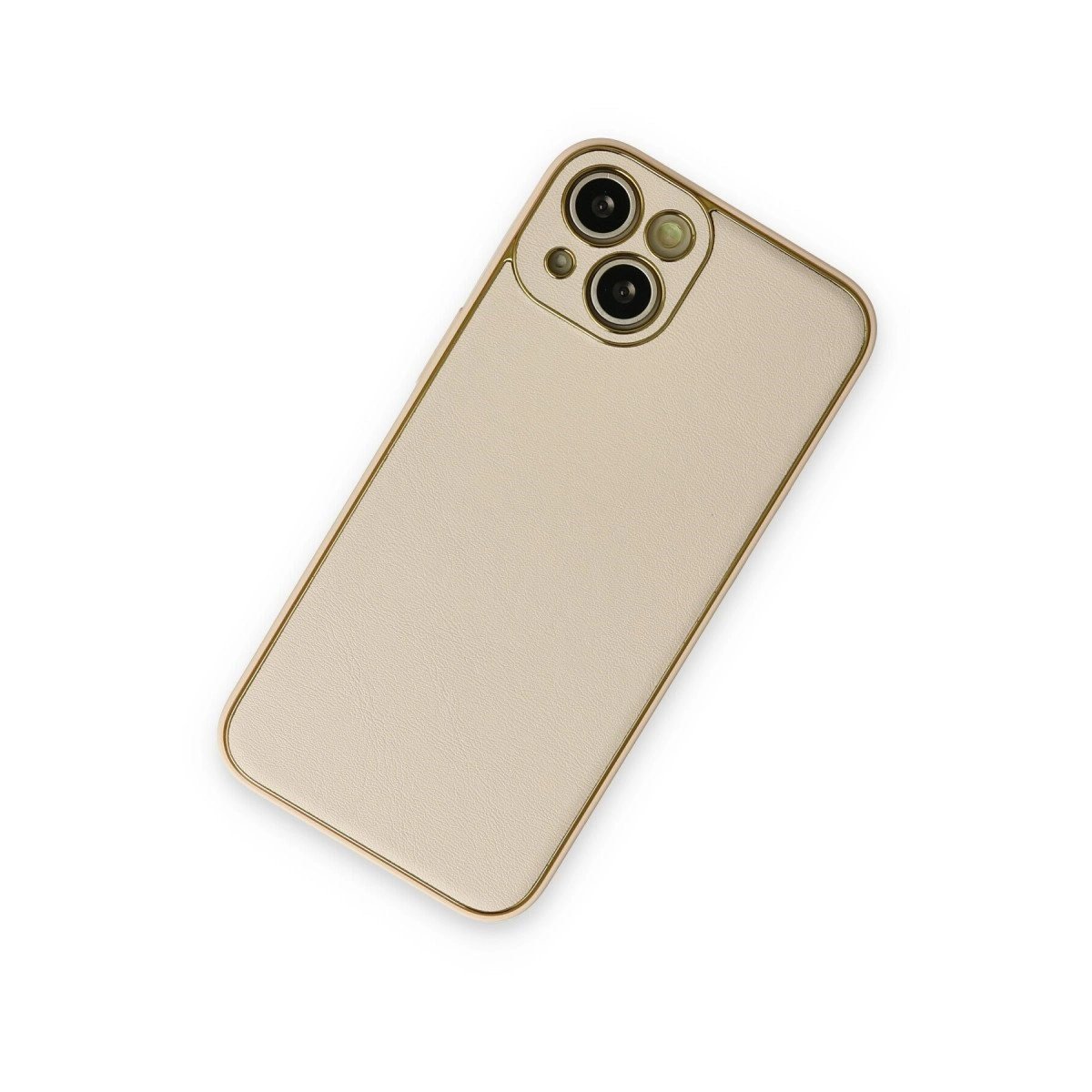 İphone 14 Plus Kılıf Coco Deri Silikon Kapak - Gold
