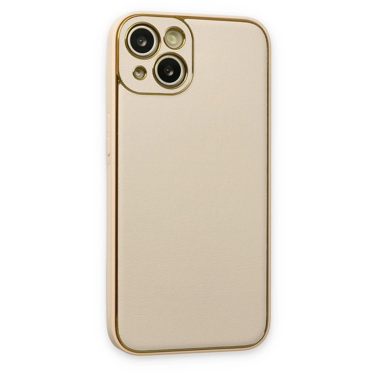 İphone 14 Plus Kılıf Coco Deri Silikon Kapak - Gold