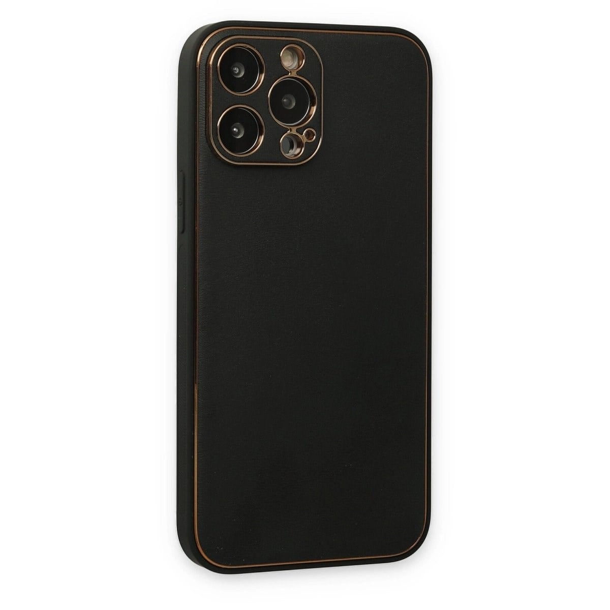 İphone 14 Pro Kılıf Coco Deri Silikon Kapak - Siyah