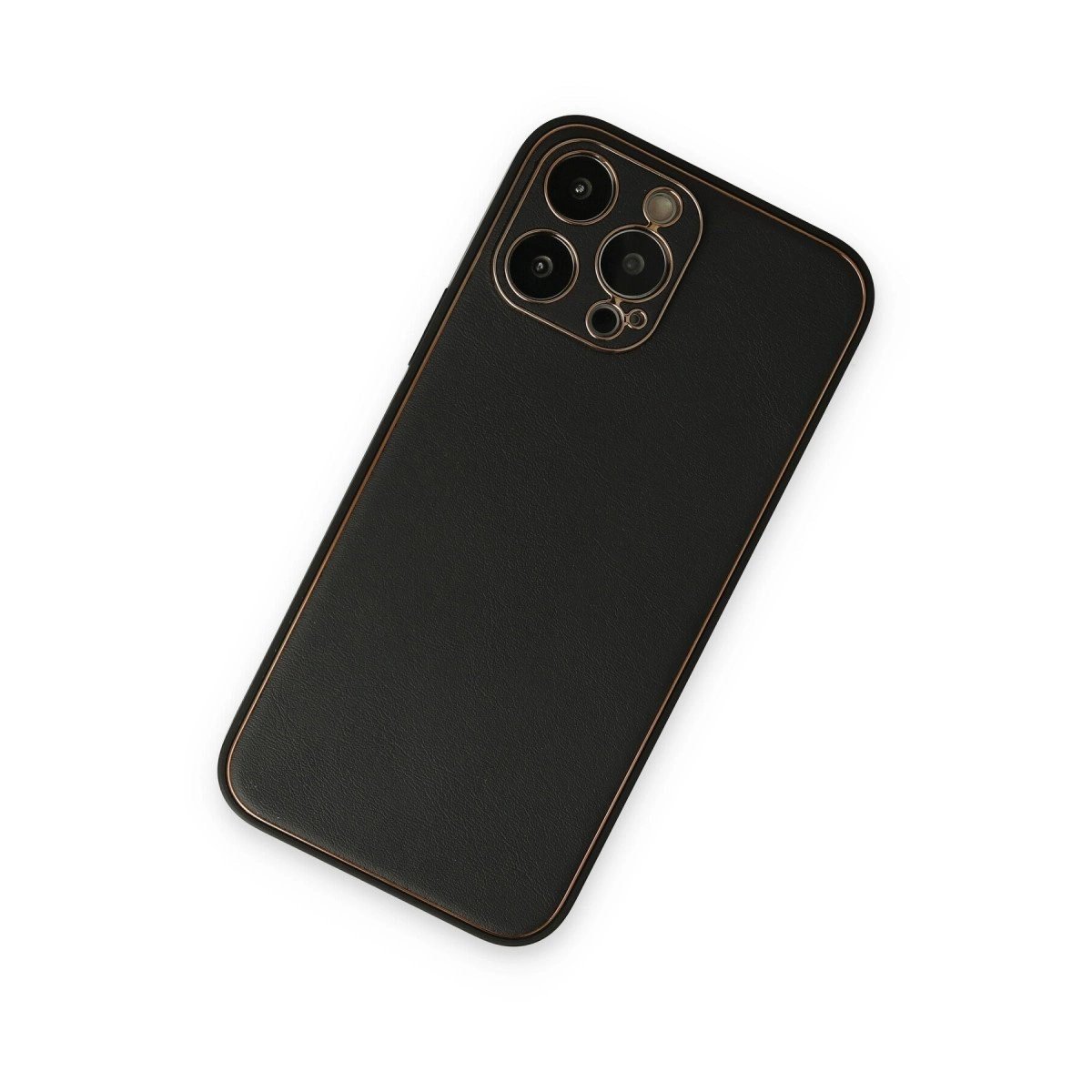 İphone 14 Pro Kılıf Coco Deri Silikon Kapak - Siyah
