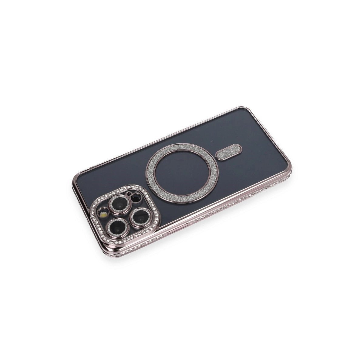İphone 14 Pro Kılıf Joke Simli Magneticsafe Kılıf - Gri