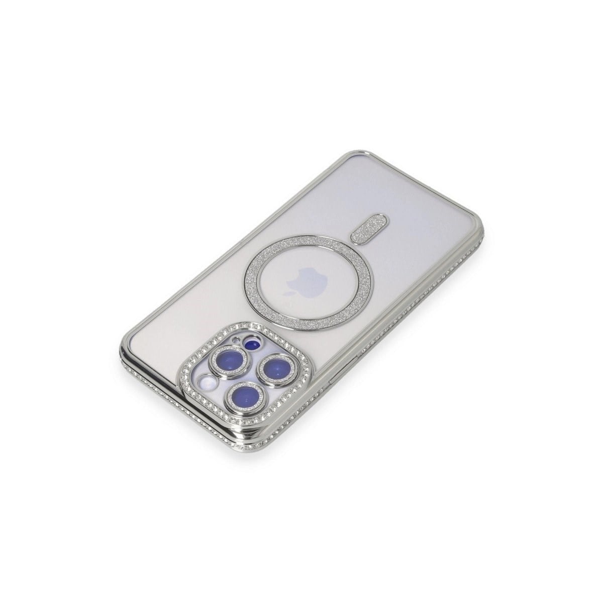 İphone 14 Pro Kılıf Joke Simli Magneticsafe Kılıf - Gümüş