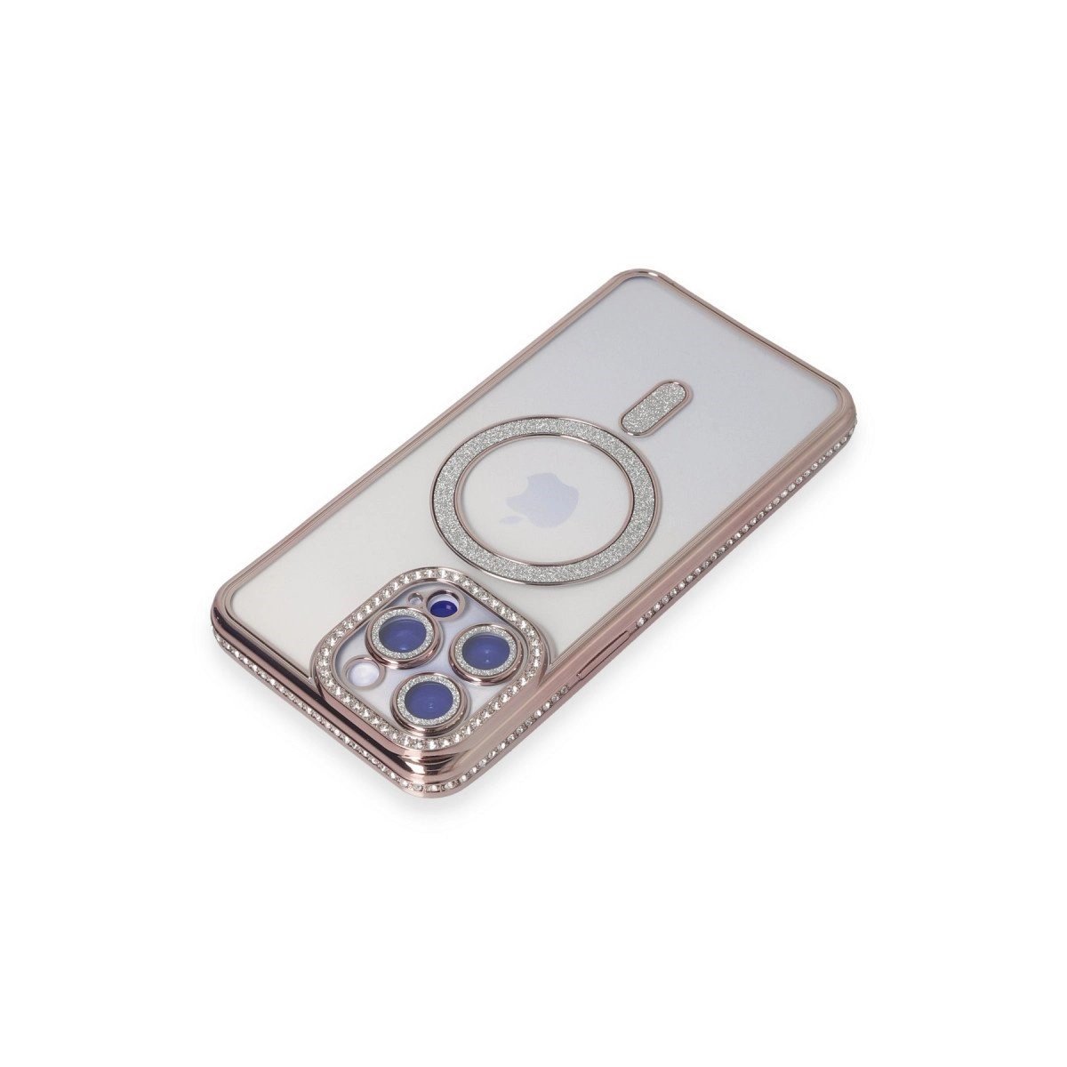 İphone 14 Pro Kılıf Joke Simli Magneticsafe Kılıf - Pembe