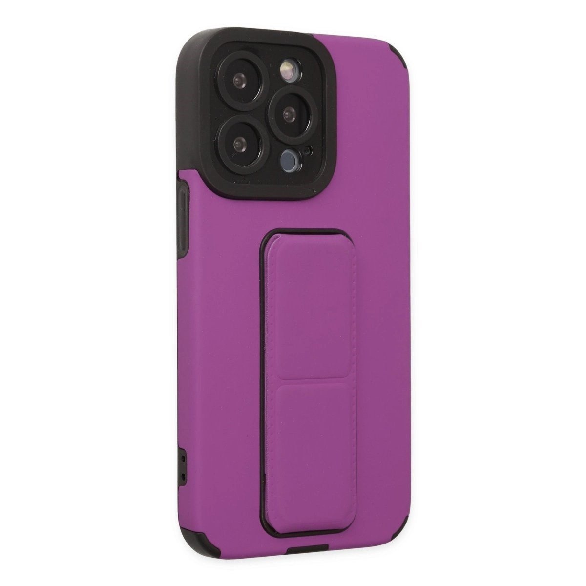 İphone 14 Pro Kılıf Mega Standlı Silikon - Mor