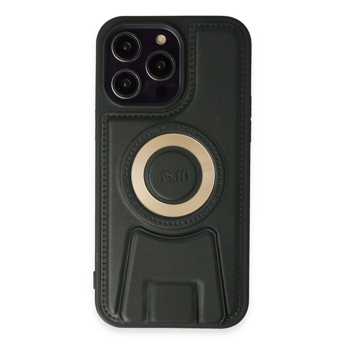 İphone 14 Pro Kılıf Merkür Magneticsafe Standlı Kapak - Koyu Yeşil