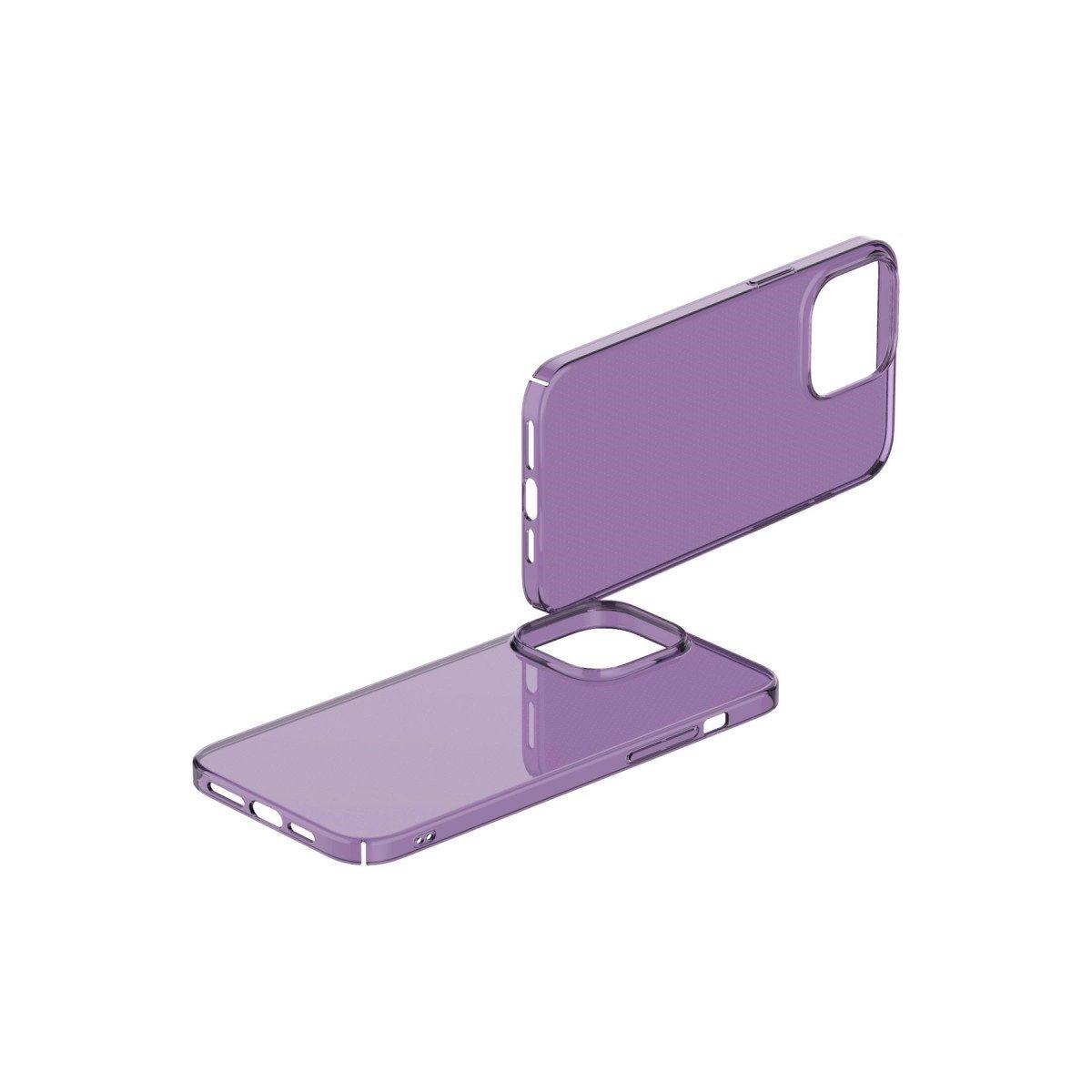 İphone 14 Pro Kılıf Pc Sert Şeffaf Kapak - Mor