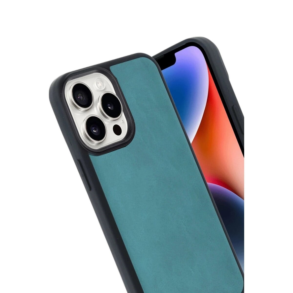İphone 14 Pro Max Kılıf Aras Deri Kapak - Açık Yeşil
