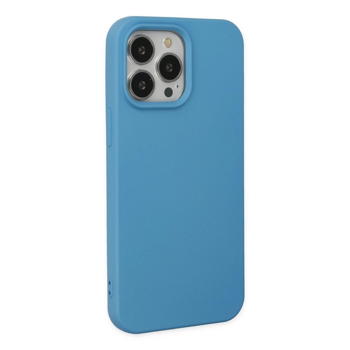 İphone 14 Pro Max Kılıf Nano İçi Kadife Silikon - Mavi