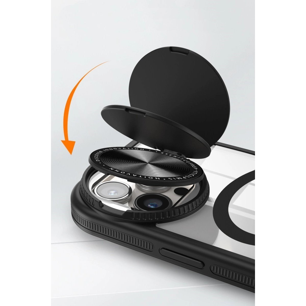 İphone 14 Pro Max Kılıf Teleskop Lens Magsafe Silikon Kapak - Siyah