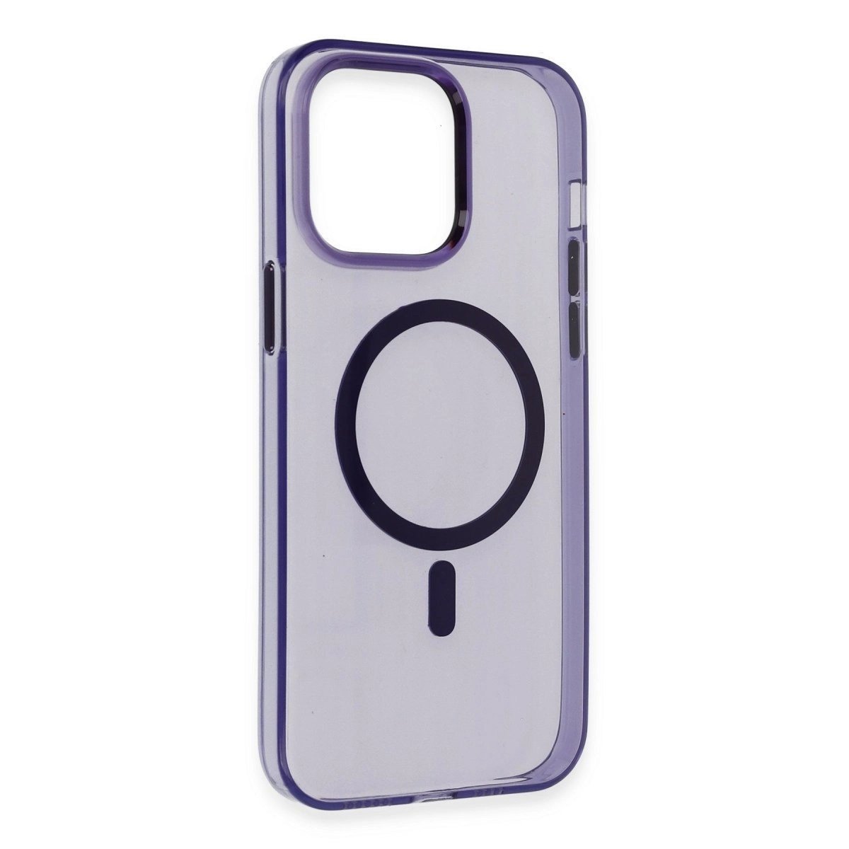 İphone 14 Pro Max Kılıf Tron Şeffaf Magsafe Kapak - Derin Mor