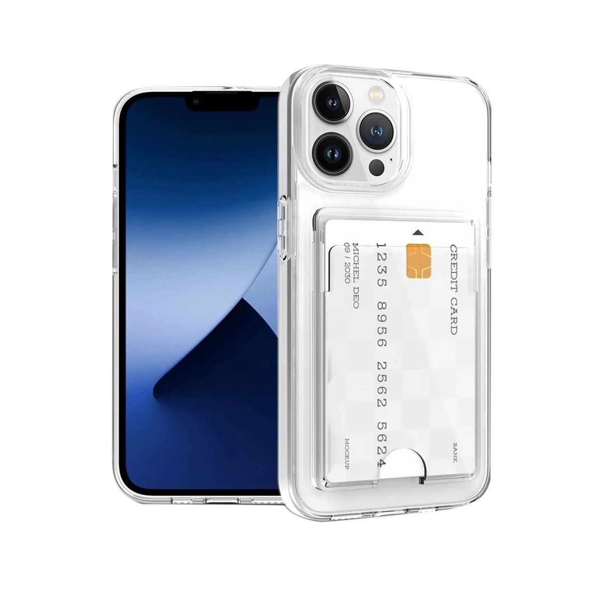 İphone 15 Pro Kılıf Kart Şeffaf Silikon - Şeffaf